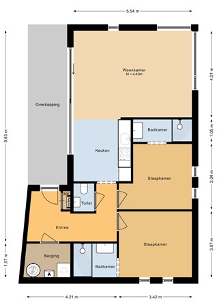 Floorplan - Langeweg 112-489A, 4511 RN Breskens